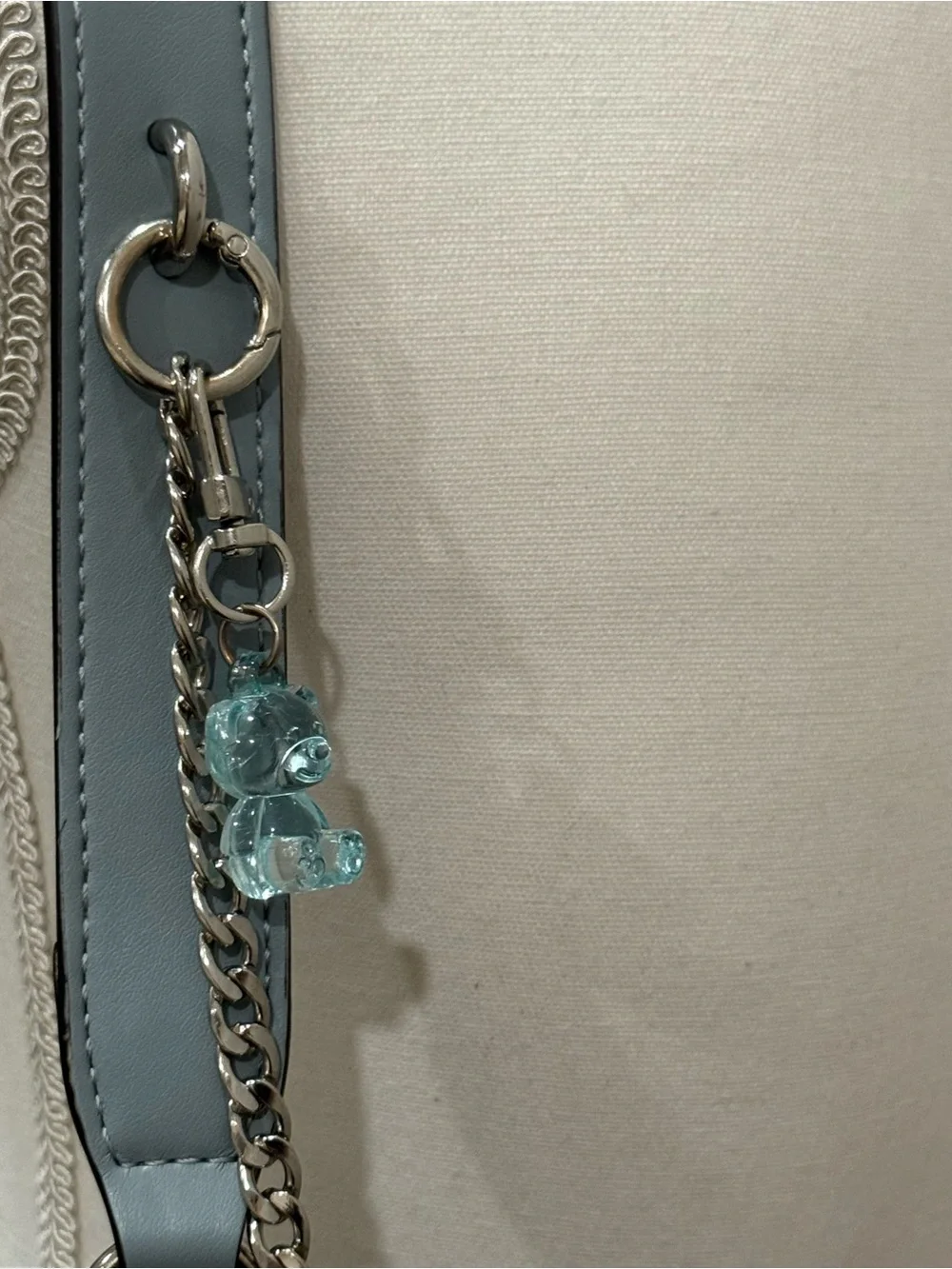 GUESS Light Blue Embossed Logo Shoulder‎ Bag with Phone Pouch